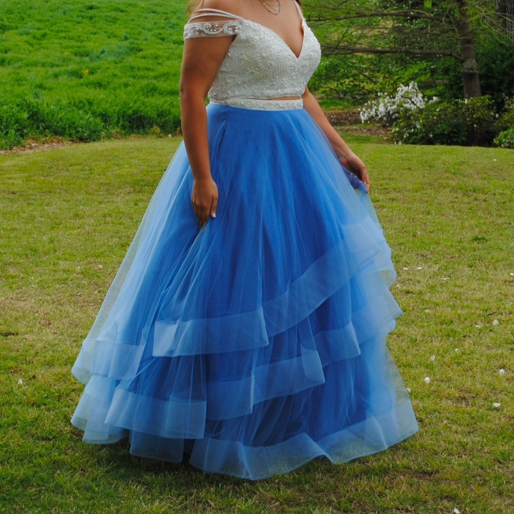 Beautiful Rachel Allan two piece ball gown dress